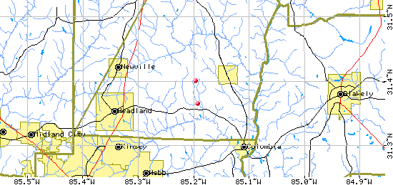 Local Map for Culpepper Branch, Henry County, AL