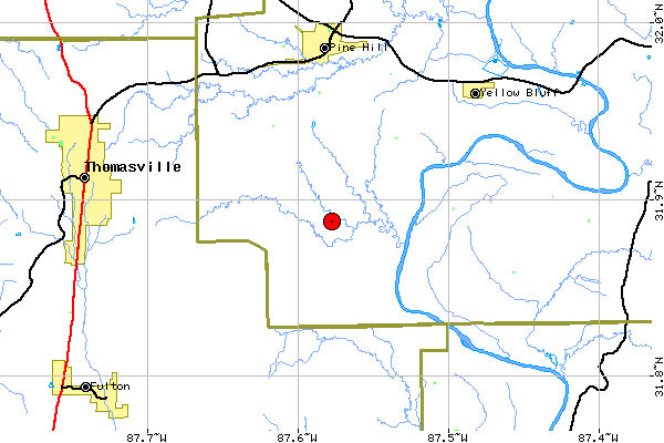 Local Map for Culpeper Township, Wilcox County, Alabama