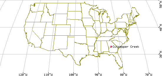 US Map for Culpepper Creek, Crawford County, GA
