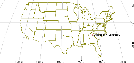 US map for Culpepper Cemetery, Franklin Co, GA