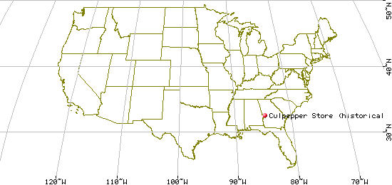 US Map for the Culpepper Store, Chattahoochee County, GA
