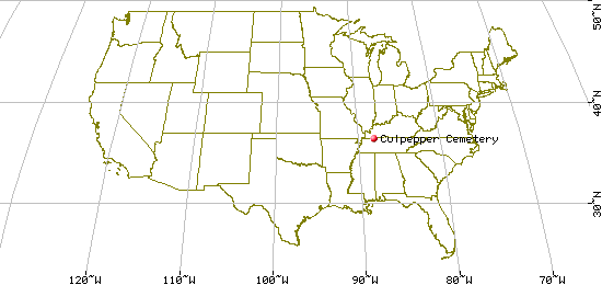 US Map for Culpepper Cemetery, Henry Co, TN