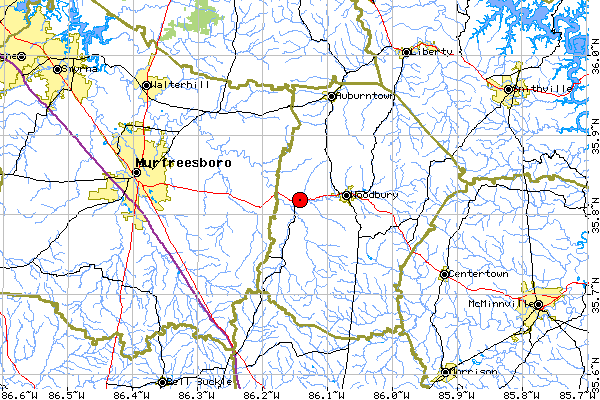 Local Map for Culpepper, Cannon County, TN