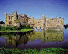 Leeds Castle with Blue Water in Front