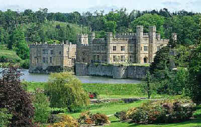 Leeds Castle surrounded by lush greenery