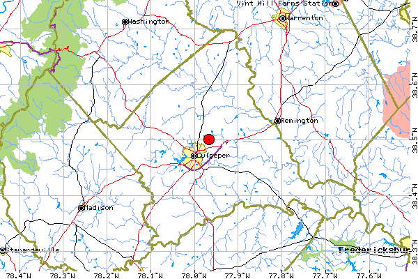 Local Map for Culpeper County, Virginia