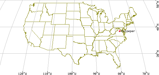 US Map for Culpeper County, Virginia