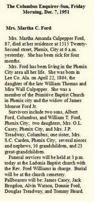 Mandy (Culpepper) Ford obituary